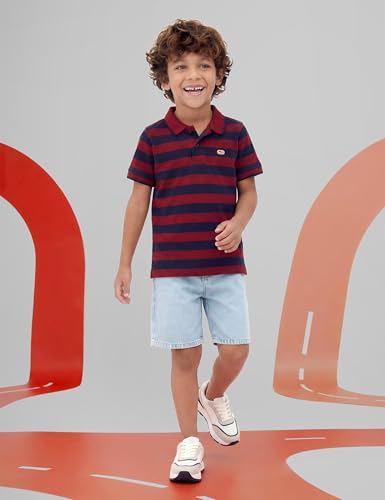 Image of Amazon Brand - Symbol Boys Cotton Rich Striped Polo Tshirt | Collar Tshirts | Half Sleeves | Regular Fit