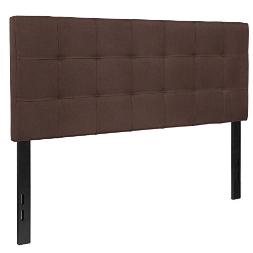 Bedford Tufted Full Size Headboard in Dark Brown Fabric by Flash Furniture