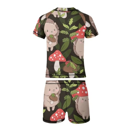 Cute Hedgehog and MushroomsChildren's Swimsuits Boys Two Piece Suit10-12Y（150cm）4