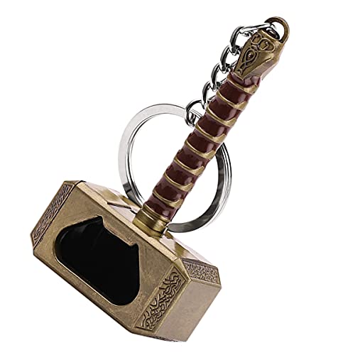 Thor Hammer Bottle Opener Keychain, Thor Keychain Beer Bottle Opener (gold)