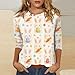 Women Tops Easter Printed 0 Neck Blouse Vacation Fashion T Shirt Dressy Casual Summer 3/4 Length Sleeve Shirts