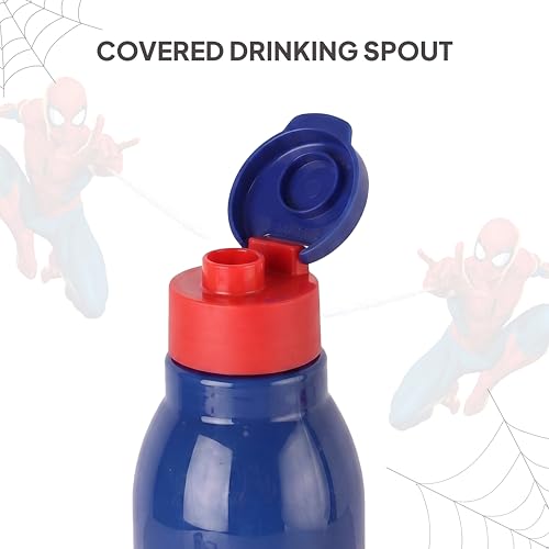 Image of CELLO Lunch On 3D Spiderman Design Kids Combo Set Red | Inner Compartment Lunch Box with Insulated Water Bottle Leak Proof Airtight Lightweight Tiffin Box Water Bottle Set for School Kids Boys Girls