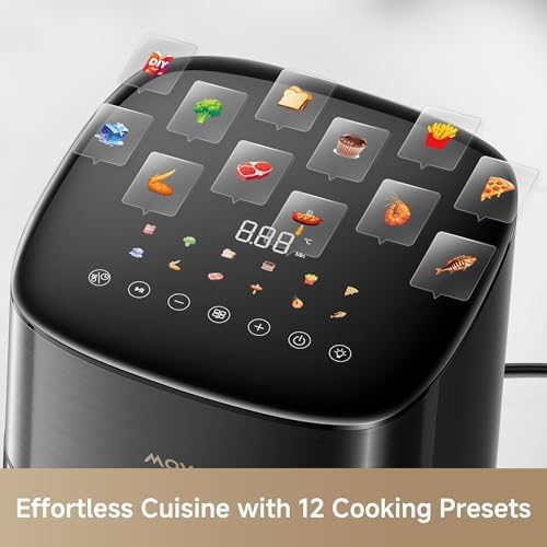 MOVA FD10s Pro Air Fryer with Dual HeatSync System, 360° Hot Poly-Air, Ceramic Coating and Metal Interior, Large 6L Capacity, Precise Control from 40°C to 230°C, 12 Recipes - 5