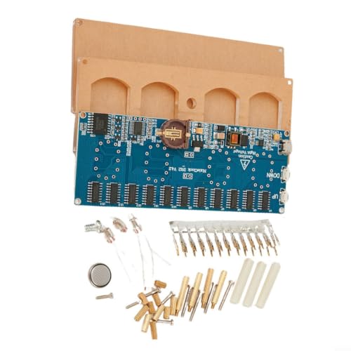 Kit DIY Nixie IN-12 para reloj digital retro iluminado RGB con carcasa azul 5