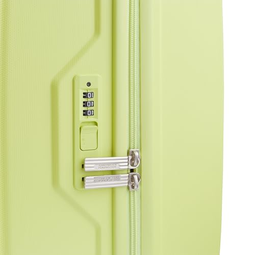 Image of American Tourister Qubiz | Cabin Trolley Bag (55 cm) | 360 8 Wheel Travel Luggage | Hard Case Polypropylene Suitcase | Recessed Combination Lock | Lime & Turquoise