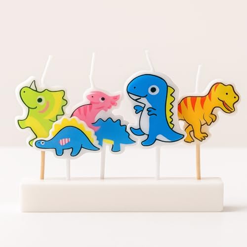 Image of Wanna Party Dinosaur Theme Birthday Decoration-Dinosaur Theme Candles Set for Kids Birthday Celebration & Cake- Cup Cake Decoration
