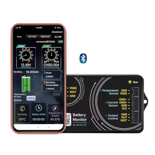 TOOLTOP KL110F KL140F KL160F 100A 400A 600A Battery MonitorTester High-Precision Bluetooth-Compatible Coulomb Counter Lithium Iron Phosphate Detector(KL160F)