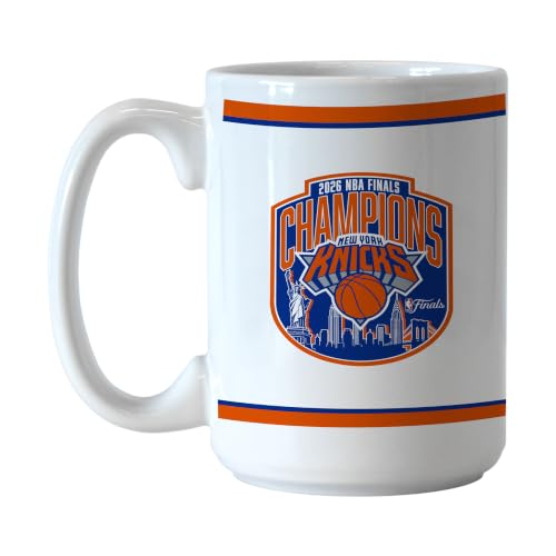 Logo Brands NBA New York Knicks NBA Finals Champions 15 oz Ceramic Coffee Mug | Commemorative Champs Design | Ceramic | 15 Fluid Ounces