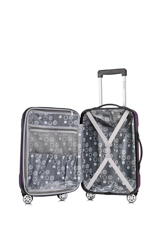 Image of Rockland London Hardside Spinner Wheel Luggage Set, Purple, Carry-On 20-Inch and Tote 14-Inch (F1902-PURPLE)