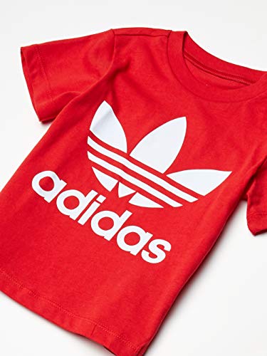 adidas Originals Unisex Trefoil T-Shirt, Lush Red/White, 4T