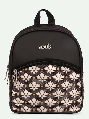 Image of ZOUK Dalila Mini Daypack | Stylish Small Backpack for Women | Compact | Bag for Girls | Daily College Use | Travel Day Pack | Vegan Leather | Handcrafted | Water-Resistant