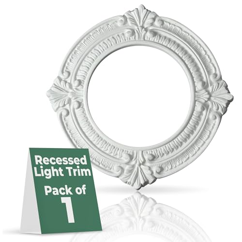 Image of Renovators Supply Manufacturing Ceiling Light Trim Medallion 10'' Polyurethane White