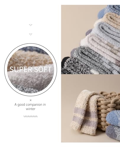 Image of Fuzzy Socks Super Soft,Cozy Soft Fluffy Cute Slipper Socks Sleeping Warm Socks For Women And Men(Black /Khaki /Blue)