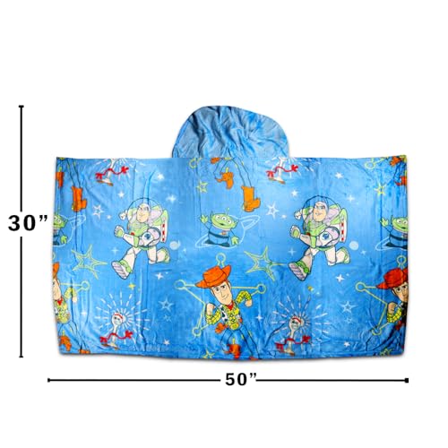 Disney Toy Story Kids Blanket with Hood - Wearable Plush Blanket for Travel Sleepover Airplane Car Road Trip 50x30 Inch | Woody and Buzz Lightyear Hooded Blanket - Image 3