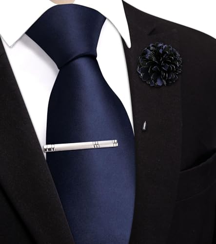 Image of Hi-Tie Men's Extra Long Solid Satin Tie Set 63 Inch /70 Inch Formal Necktie