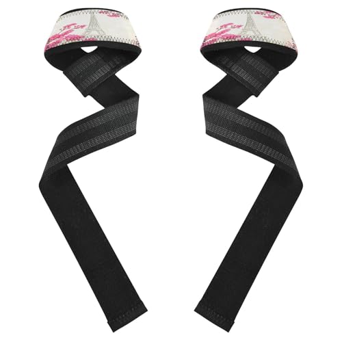 STAYTOP Paris Eiffel Tower Wrist Straps for Weightlifting,Lifting Straps with Neoprene Cushioned Wrist Padded and Anti-Skid Silicone for Strength Training,Bodybuilding,Deadlifting
