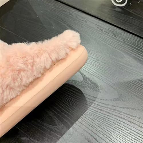 Indoor home anti slip thick sole plush warm men's and women's cotton slippers3