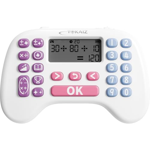 TOKAIZ 暗算ドリル 四則演算 大小比較 混合演算 数字暗記 ミニゲーム 足し算 引き算 割り算 かけ算 九九読み上げ機能付き マセポケ デジタル 充電式 typc-c 小学生 子ども 学習 塾 練習問題 静音モード 励まし音声 スマホ依存対策 TMAD-D01 (ファンシーパープル)のサムネイル