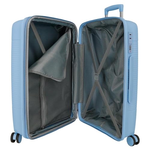 Valise rigide en polypropylène injecté Roll Road Acadia bleu clair 75 cm - 5