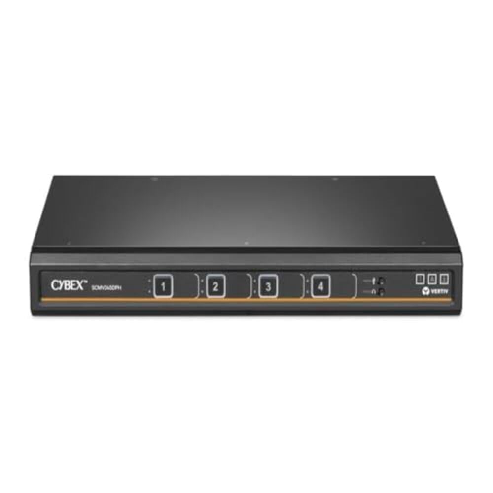 Vertiv Avocent Cybex SC900 Secure Desktop KVM Switch, Dual Head Monitor, 4 Port, Universal and DPP, USB-C, Common Access Card (CAC), NIAP Version 4.0 Certified, TAA Compliant (SC940DPHC-400)
