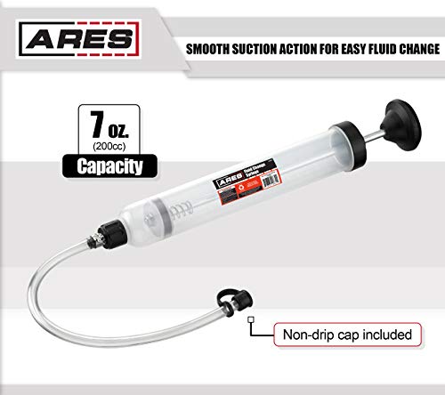 Ares 70920 - Fluid Change Syringe - Smooth Suction Action For Easy Fluid Change - Ideal For Power Steering Fluid, Brake Fluid Removal And More - 200Cc Max Capacity #TOP2