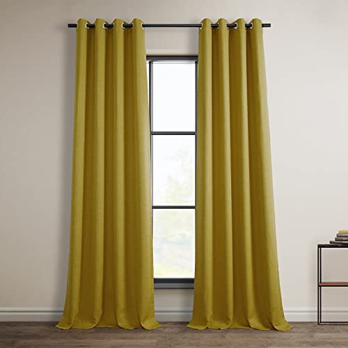 HPD Half Price Drapes Grommet Linen 96 Inches Long Darkening Curtains for Bedroom & Living Room (1 Panel), 50W x 96L, Oyster - Image 3