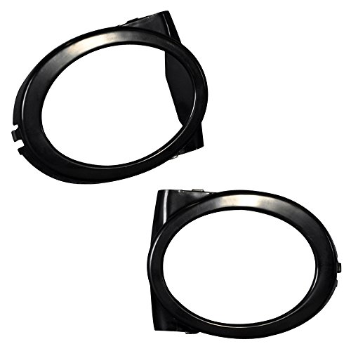 IKON MOTORSPORTS Fog Light Cover Compatible With 2001-2006 BMW 3 Series E46, M3 Fog Lamp Covers Black ABS, 2002 2003 2004 2005