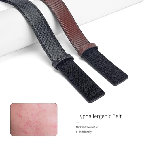 Tsa Approved Non Metal Nickel Free Hypoallergenic Belt Mechanic Buckleless No Scratch Leather Belt 1.38“4