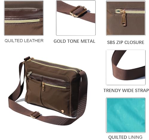 ESVAN Nylon Crossbody Bag For Women Waterproof Lightweight Casual Multi Pockets Shoulder Handbag Purse4