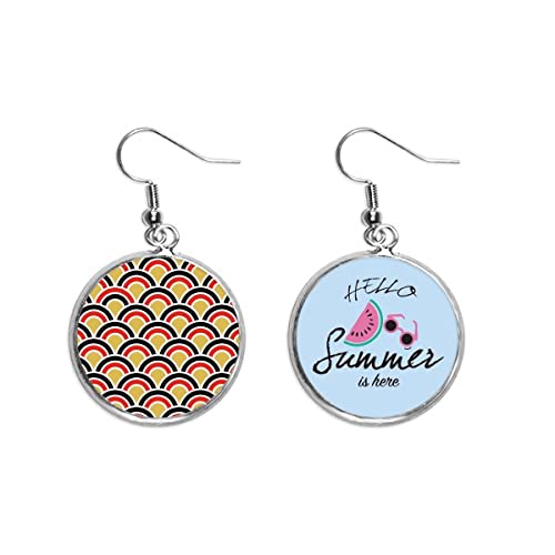 Pendientes de sandía rojo oro negro para looks de verano y terraza