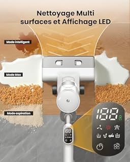 Proscenic F10 Ultra+ Aspirateur Laveur sans Fil,60 Mins Aspirateur Balai sans Fil Sec et Humide,Léger Aspirateur Eau et Poussière,Laveur de Sol,Autonettoyant,1.3L,Nettoyage des Angles,Bords,Sols Durs