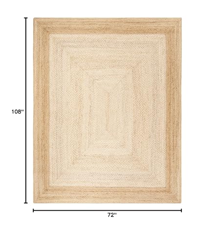 SAFAVIEH Natural Fiber Collection Area Rug - 6' x 9', Natural & Ivory, Handmade Farmhouse Boho Coastal Rustic Jute, Ideal for High Traffic Areas in Living Room, Bedroom (NF885B) - Image 2