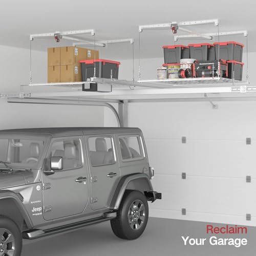 Heavy Duty Garage Ceiling Storage Rack Final View