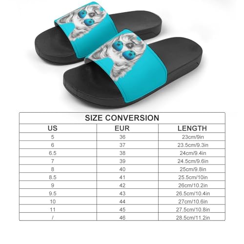 Yorkie Womens Slide Sandals Non Slip Summer House Slippers for Girls Slip-on Flip Flops2