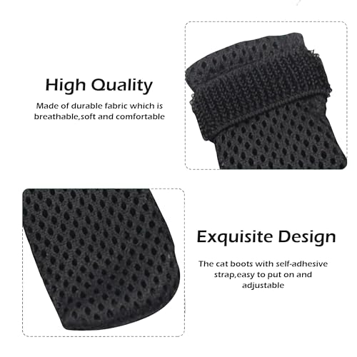 TogtherKings 4 Stück verstellbare Katzenschuhe aus Netzstoff, Anti-Kratz-Schuhe Für Katzen, Atmungsaktiv Katzenpfotenschutz, Katzenstiefel zum Baden von Haustieren, Schneiden von Nägeln, Überprüfen
