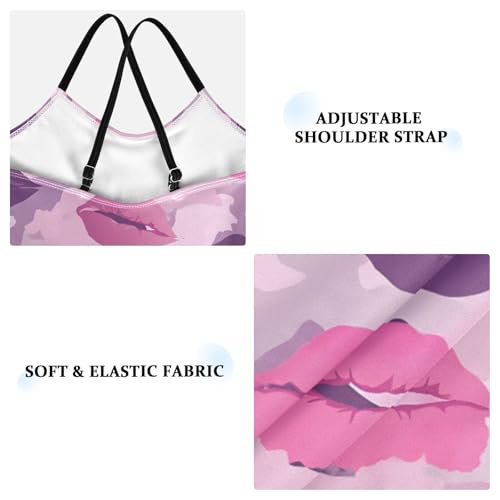 Lip Camouflage Pattern Girls One Piece Swimsuits Summer Quick Dry Beach Bathing Suit4