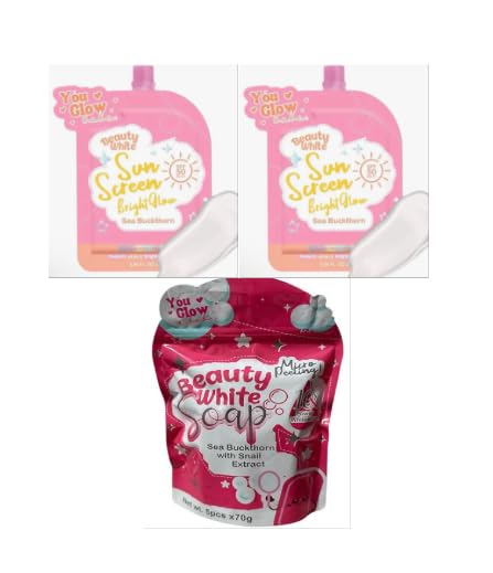 Youglow Babe Beauty White Soap Sea Buckhorn with Snail Extract + Youglow Babe Beauty White Sunscreen Twin pack