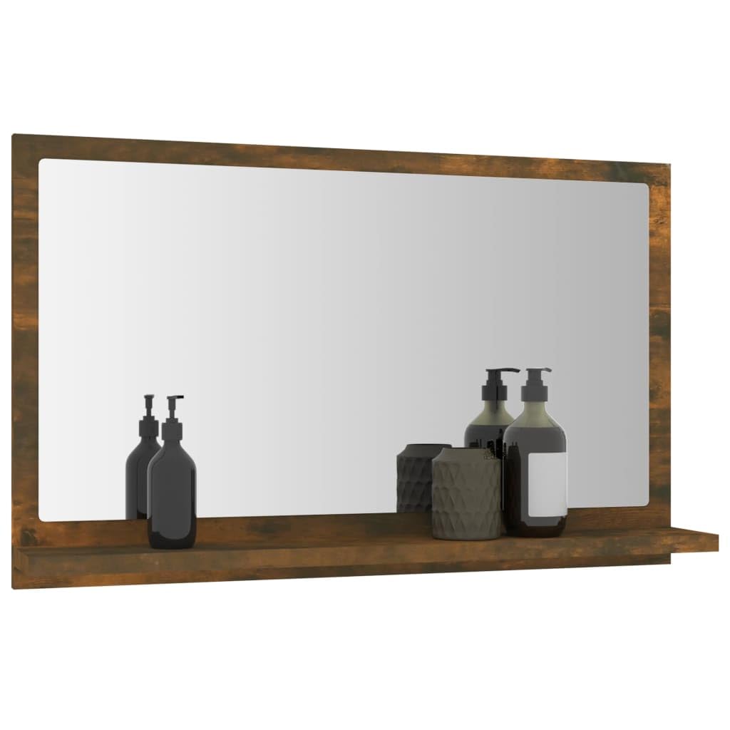 Armadietti & Contenitore Specchio Bagno Rovere Fumé 60x10.5x37 cm Mobili Legno Ingegnerizzato