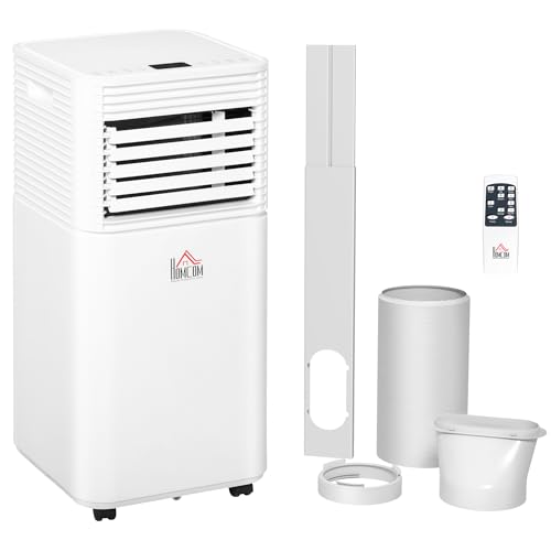 HOMCOM 9000 BTU Portable Air Conditioner for Cooling Dehumidifier Fan, Air Conditioning Unit for Room up to 18m², with Remote, 24H Timer, Window Mount Kit, R290, A Energy Efficiency, 1010W HOMCOM 9000 BTU Portable Air Conditioner for Cooling Dehumidifier Fan, Air Conditioning Unit for Room up to 18m², with Remote, 24H Timer, Window Mount Kit, R290, A Energy Efficiency, 1010W