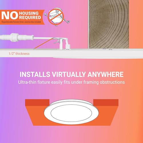 Image of HALO 6 inch Smart Wi-Fi Slim Canless LED Downlight Powered by WiZ Pro, Dimmable Full Color with Smart Home Integration : HLB6099WZRGBWMWR