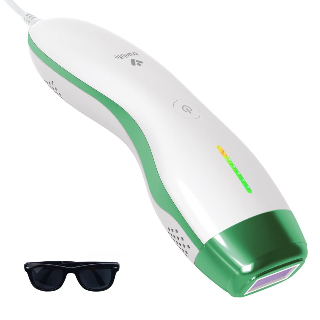 TrueLife Belle IPL E3 IPL Dispositivo de depilación láser, 600.000 pulsos de luz, 5 intensidades de luz, depilación láser sin dolor para todas las partes del cuerpo, modo automático, manual, sensor de