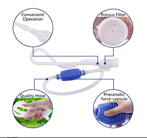 TED Tabbies Aquarium Fish Tank Siphon Vacuum Water Pump Gravel Cleaner (White) (1.7 Meter) 2