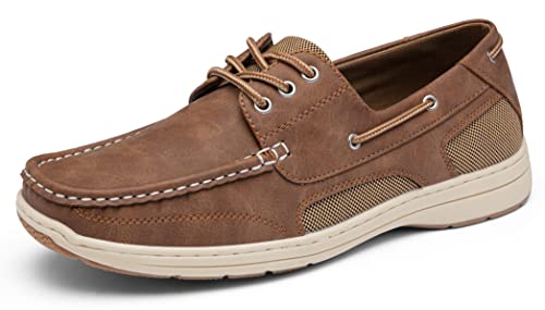 Vostey Men's Loafers & Slip-Ons 3-Eye Boat Shoes Men Comfortable Casual Loafers For Men (Bmy3005 Darkbrown 9) #TOP5