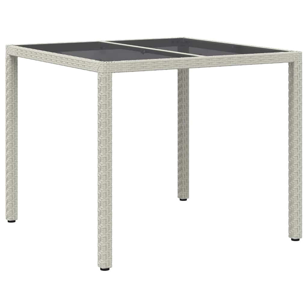 Tavolo da giardino bianco, 90 x 90 x 75 cm, in polyrattan, resistente alle intemperie, moderno tavolo da pranzo per esterni, stabile, elegante tavolo da salotto, pieghevole, ovale, per