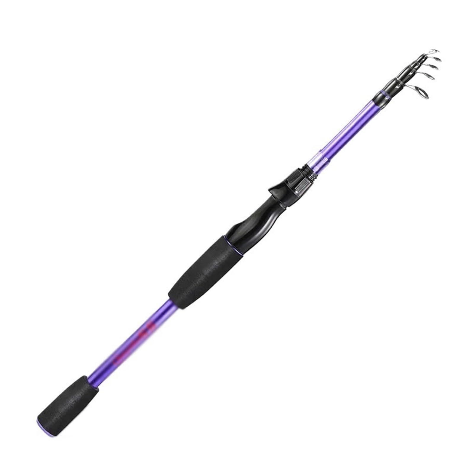 caña de Pescar Señuelo for Baitcasting, caña de Pescar telescópica de 7g-21g con Mango EVA, caña de Pescar de Carbono, Herramienta Profesional Ligera caña de Pescar Spinning(Purple)