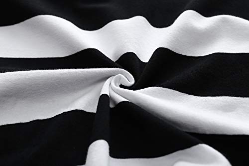 OThread & Co. Men's Long Sleeve Striped T-Shirt Basic Crew Neck Shirts 7