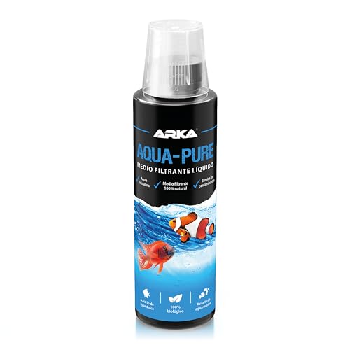 Aclarador de agua acuario 236 ml – ARKA Aqua-Pure – elimina turbidez y residuos – agua cristalina en acuarios dulces y marinos – 100 % biológico con bacterias filtrantes – seguro para plantas