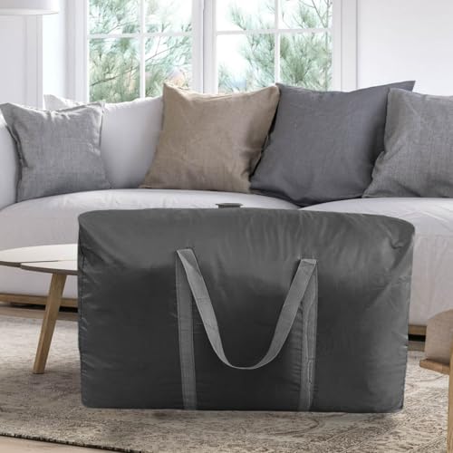100L Extra Large Storage Bags, Big Moving Bags with Strong Zippers & Carrying Handles, Packing Bags for Moving, Storage, Travel and Camping, Storage Totes For Space Saving (Black, 2 Pack) - Thumbnail 6