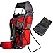 Portabebes Mochila para bebés de 9 a 48 meses con soporte y sombrilla para bebés de 20 kg (rojo)
