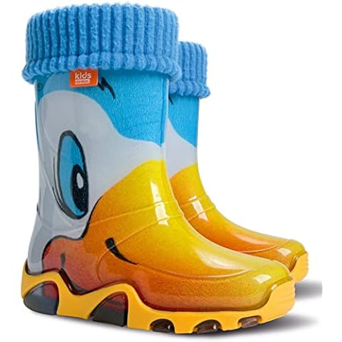 Demar Toddlers Kids Boys Girls 2-10yrs Wellies Rain Boots Children Wellington Warm Lined (7/8 UK Child, Stormer Duck, numeric_7) Cover